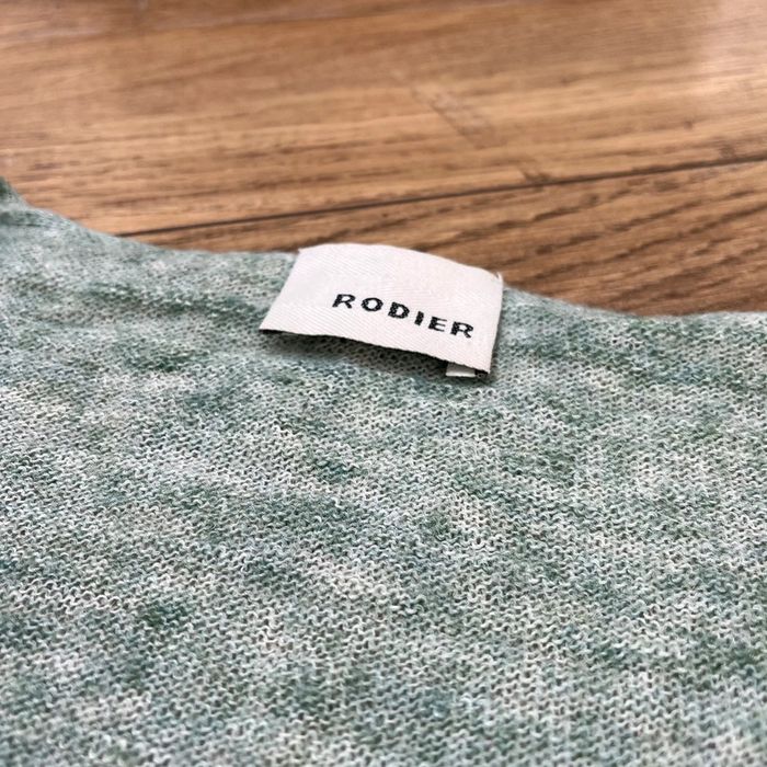 Pull Rodier couleur vert d’eau manches longues en coton taille 36 - photo numéro 2