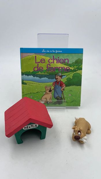 Livre Altaya les animaux de la ferme le chien de la ferme + Niche et figurine