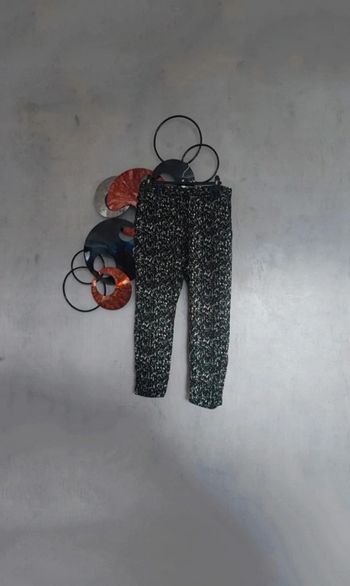 Pantalon en tissu fin souple noir et blanc Gémo