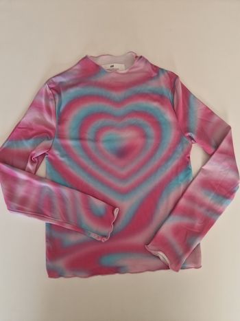 T-shirt manches longues fille 8/10 ans H&M cœur