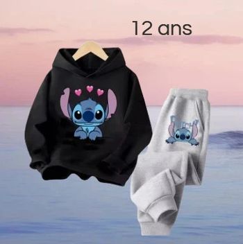 Survêtement Angel Stitch noir - 12 ans modèle "fou d'amour"