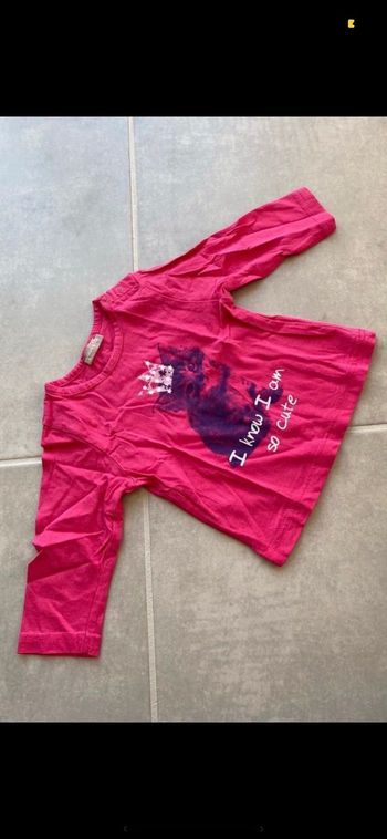 Tee shirt manches longues Chat 6 mois