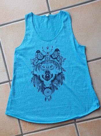 Débardeur bleu "loup"