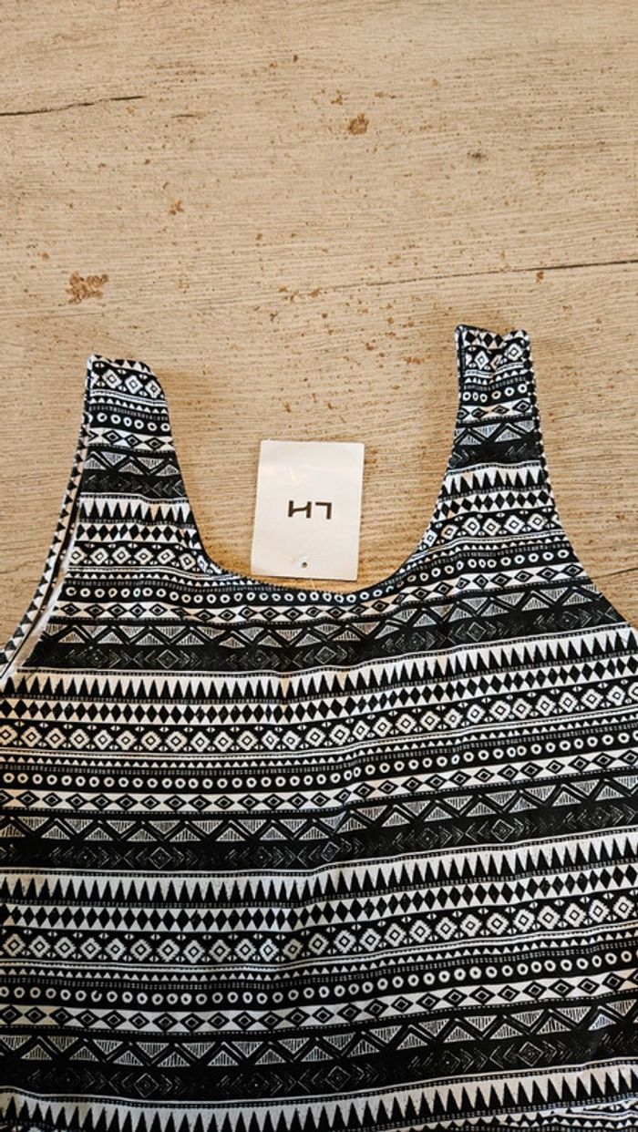 Robe bain de soleil à bretelles, noire à motifs blancs, La Halle, 14 ans, neuve - photo numéro 5