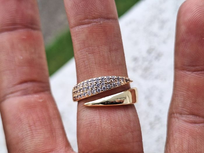 Bague ouverte avec strass design Griffe en Acier Inoxydable Bague de fiançailles pour femmes - photo numéro 5