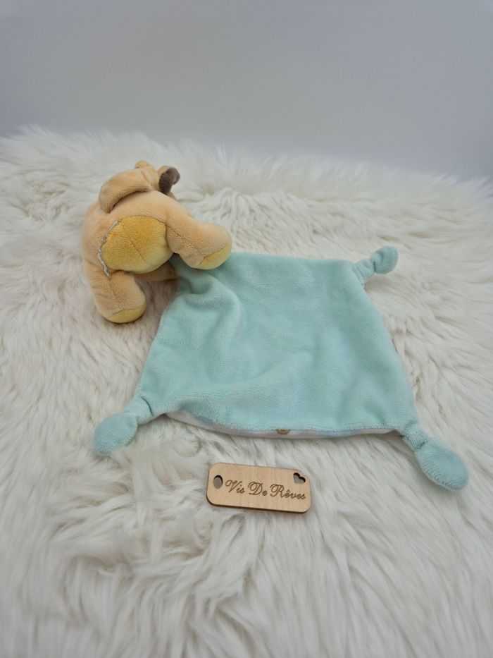 Doudou mouchoir Simba Le Roi Lion Disney feuille tête vert menthe/mint/vert d'eau - photo numéro 3