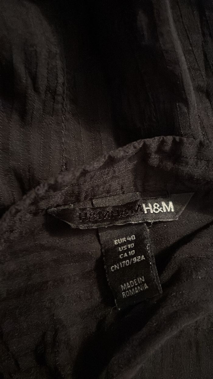 Chemise manches courtes à rayures noires H&M T40 - photo numéro 3