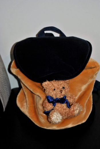 Très grand sac à dos en peluche tout doux avec petit ourson et bretelles réglables