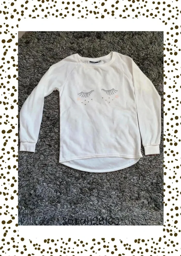 Haut de pyjama Kiabi noir et blanc – Taille S – Très bon état - photo numéro 3
