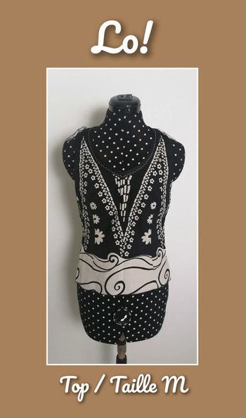 Top ethnique noir beige Taille M Lo! Les filles