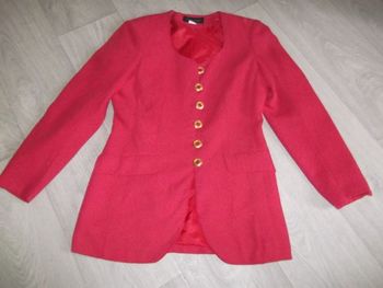 Veste DONNA DI CUORI rouge très habillée taille 38 TBE