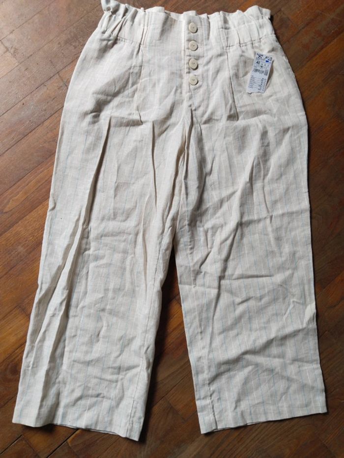 Magnifique pantalon large en lin femme Kiabi taille 4/