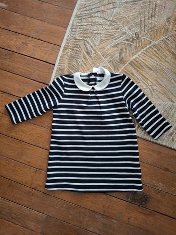 Robe bout'chou 18 mois marinière col claudine