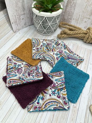 Lingette lavable et réutilisable lot de 7 en éponge coton