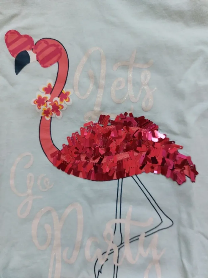 T-shirt "flamand rose" 6-7A - photo numéro 3
