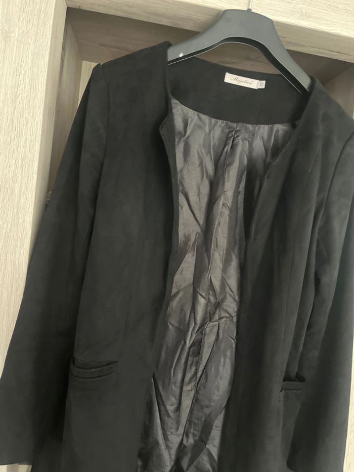 Veste noir style daim taille M - photo numéro 2