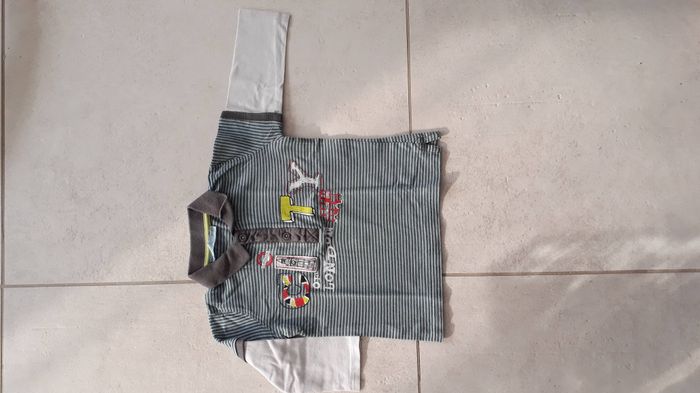 Polo rayé manche longue