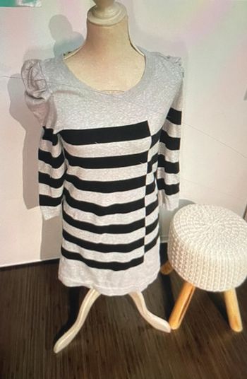 Robe pull grise rayé noir Hilfiger Denim TL