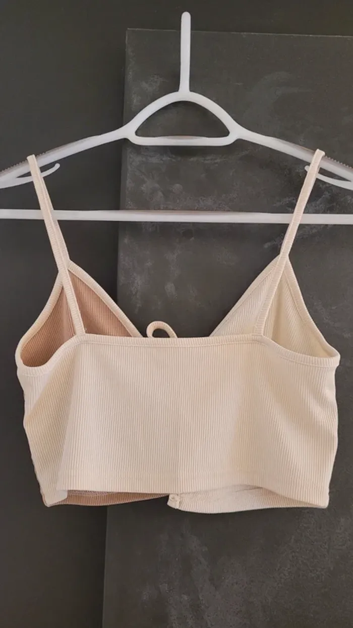 Crop top bicolore nœuds devant - photo numéro 2
