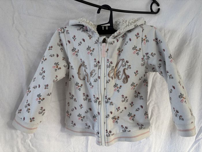 Veste doublée blanche à fleure, Creeks, 2 ans