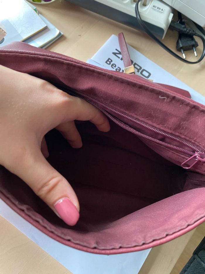 Joli sac à main bandoulière violet bordeau - photo numéro 7