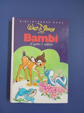Livre vintage bibliothèque rose, Disney bambi, 1977