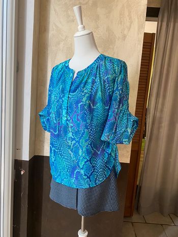 Blouse turquoise python Jennifer Lopez XS