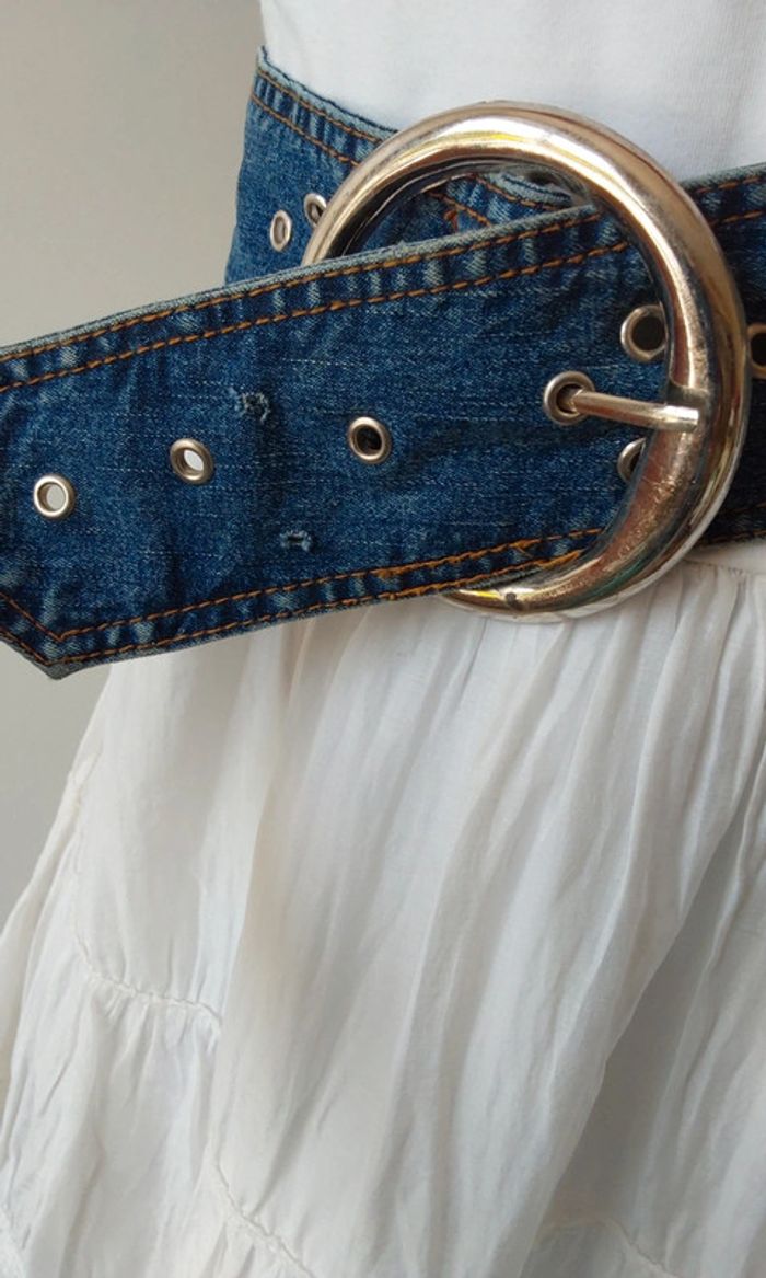 Ceinture en jean large vintage - photo numéro 4