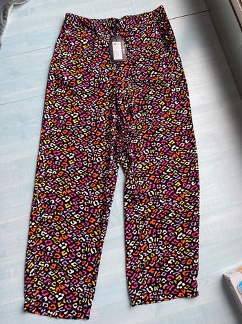 Pantalon large imprimé léopard multicolore only taille L