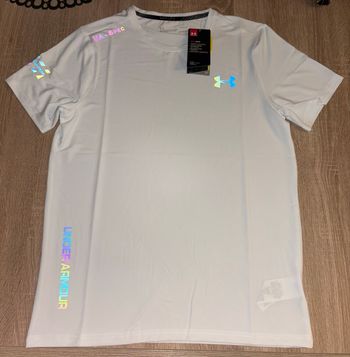 T-shirt under armour blanc fluorescent 