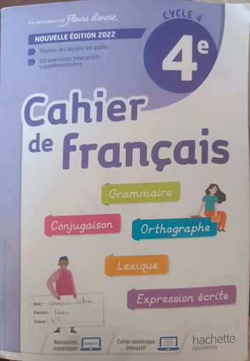 Cahier de français 4 ème