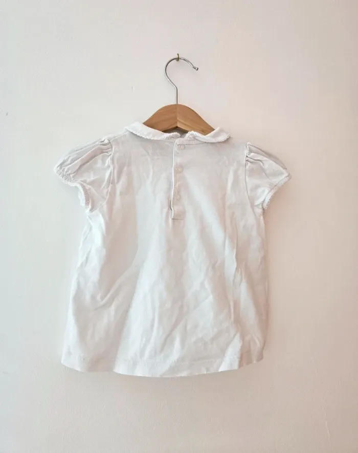 T-shirt blanc col claudine - photo numéro 3