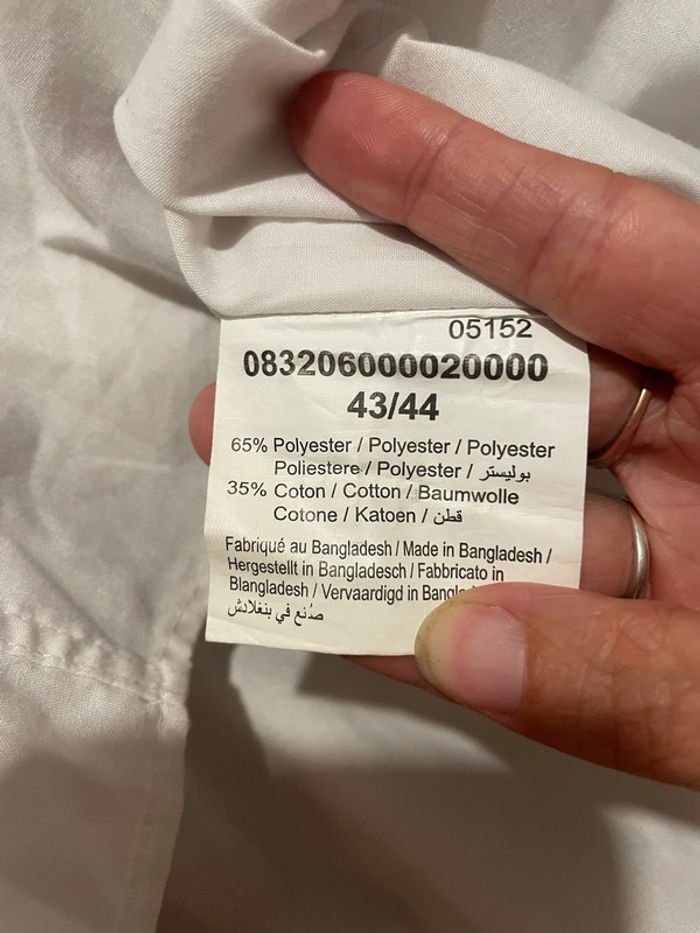 Chemise à manches longues blanc uni coupe ajusté La Halle taille 43/44 - photo numéro 6