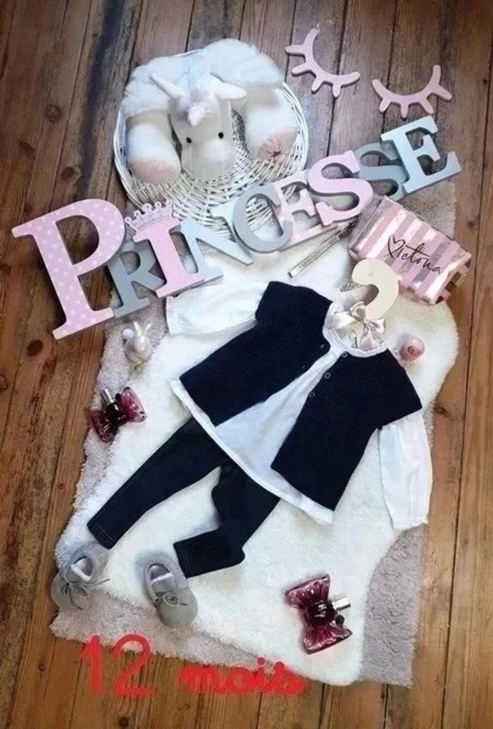 Ensemble bébé fille 3 pièces taille 12 mois 👑 - photo numéro 7