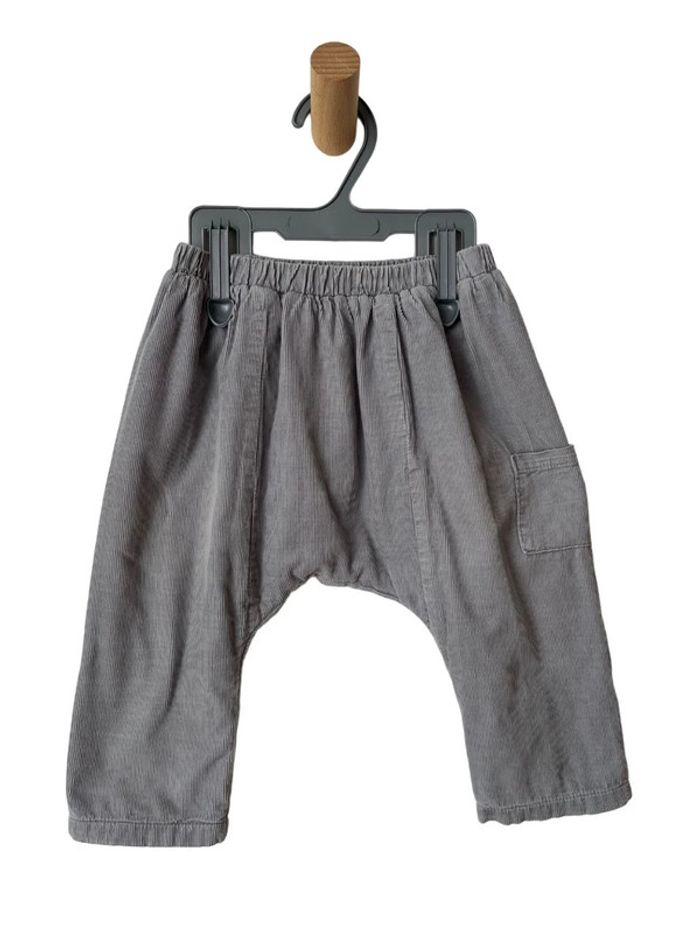 Pantalon confortable gris en velours côtelé - Vertbaudet 12 mois (74cm)
