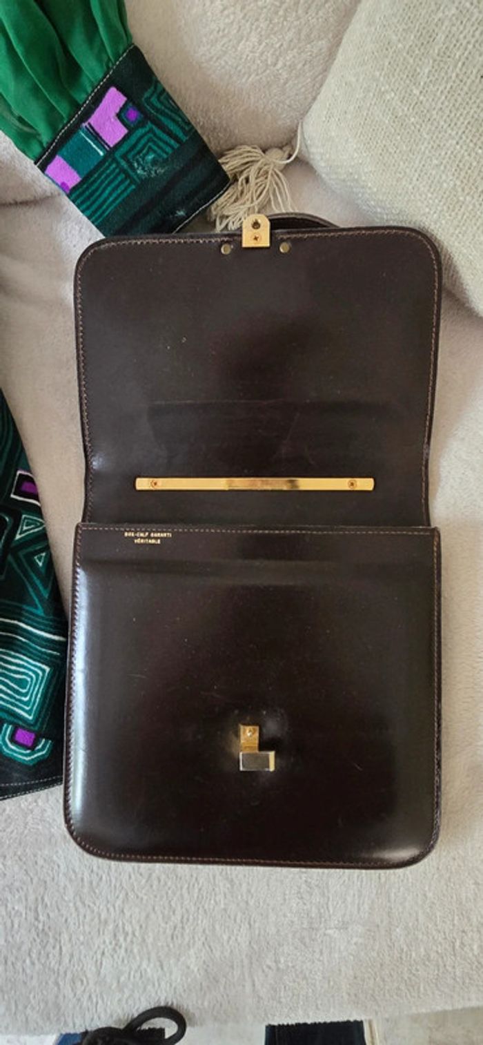 Petit Sac Vintage en Cuir Box-Calf années 1960-1970 - photo numéro 4