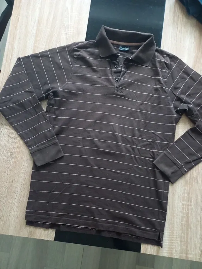 Polo homme marron T.M/L - photo numéro 8