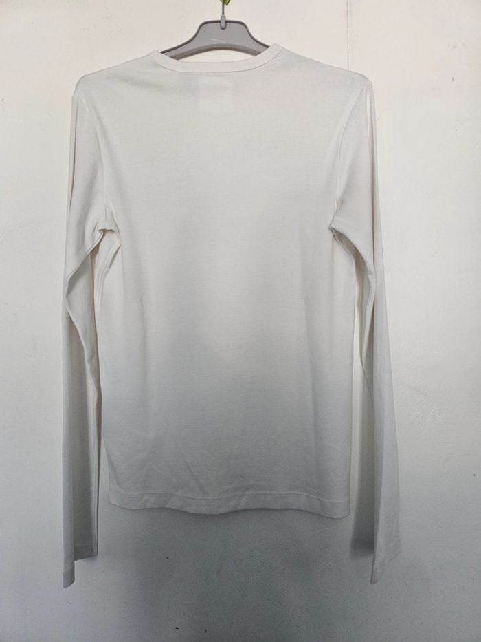 T-shirt à manches longues slim unisexe - Taille 14 ans (162cm) - Okaidi (NEUF étiquetté) - Blanc uni - photo numéro 5