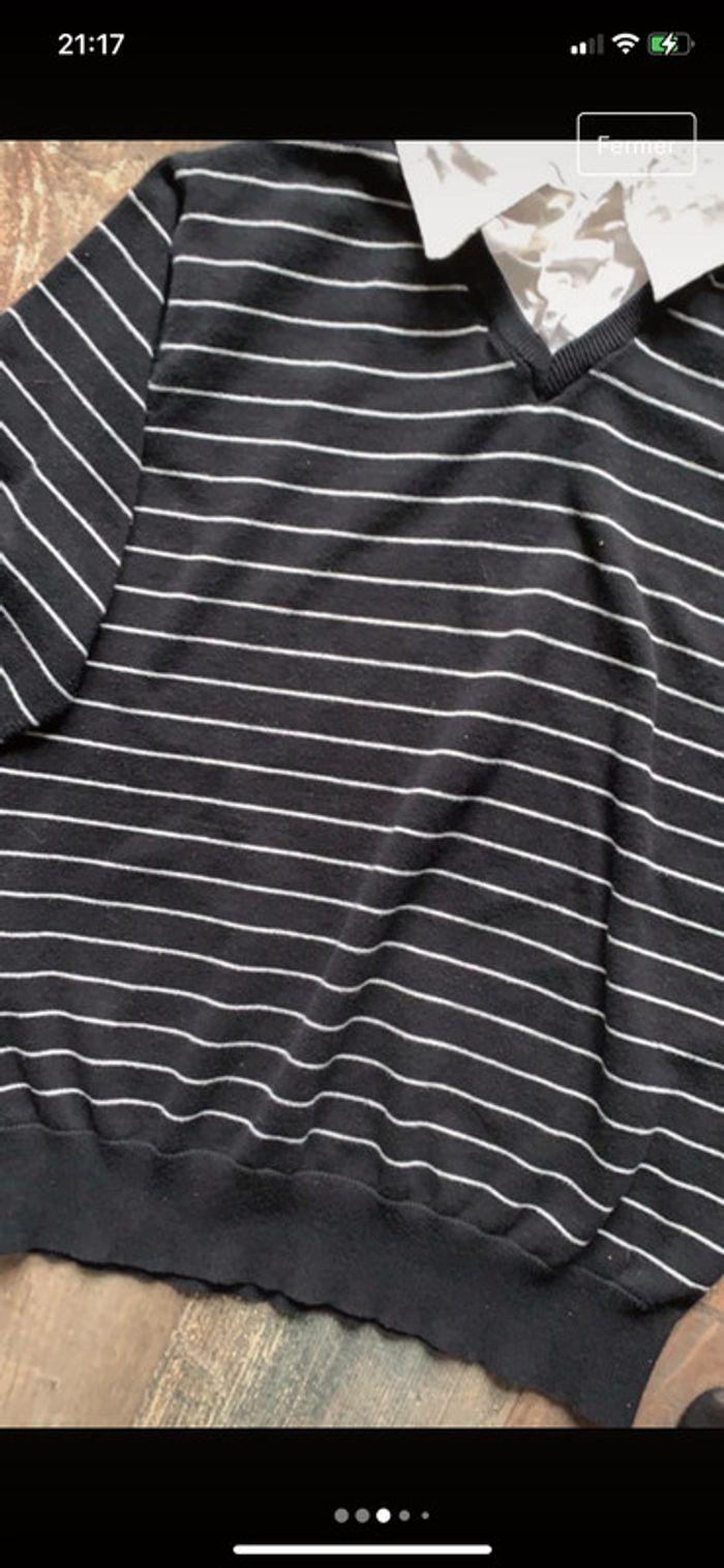 Pull à rayures col blanc - photo numéro 3