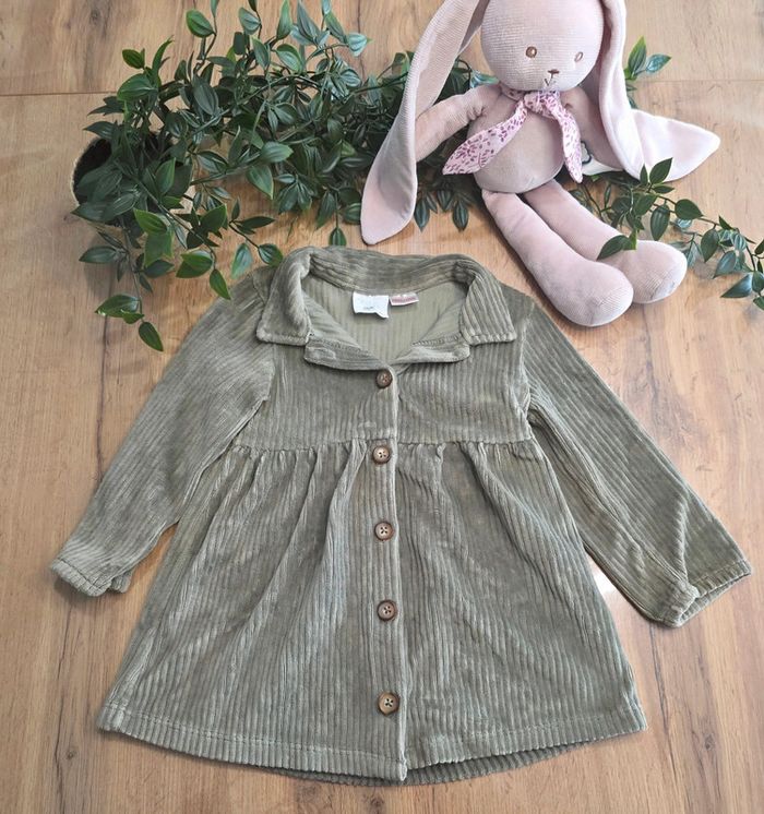 Robe velours kaki Zara 12-18 mois 86 cm