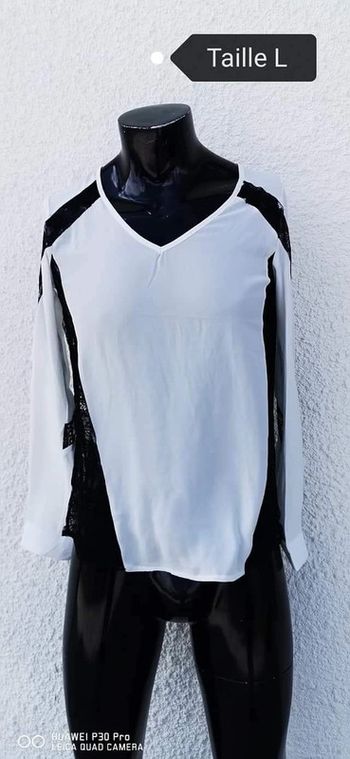 Haut manche longue noir et blanc