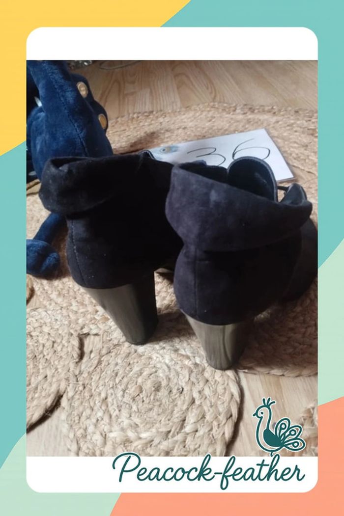 Bottines à talons noires 36 - photo numéro 3