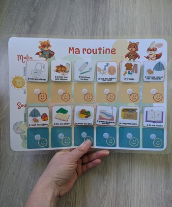 Tableau routine enfant Super-héros – Planning matin soir Montessori – Autonomie 3 ans +
