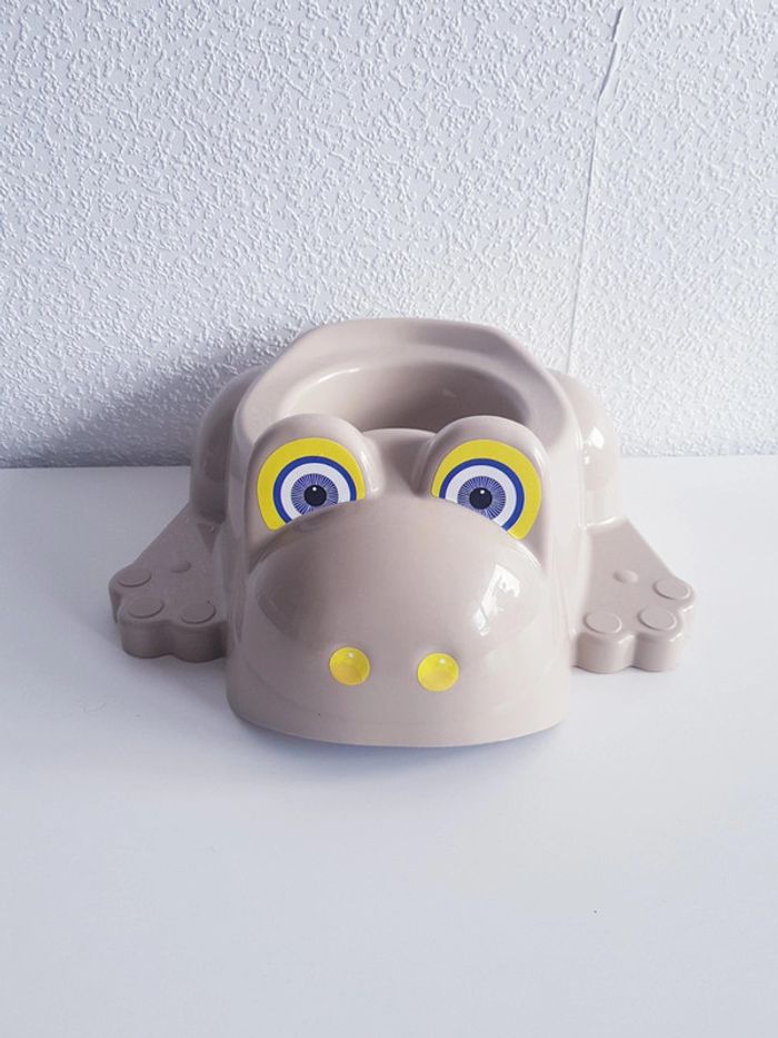 Sotufab Plast - Petit pot toilette pour bébé - Motif : hippopotame - Taupe
