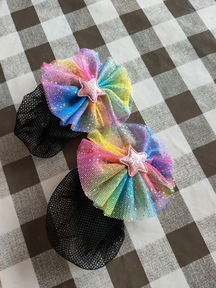 2 Pièces couvre-chignons filet pour fille - photo numéro 2