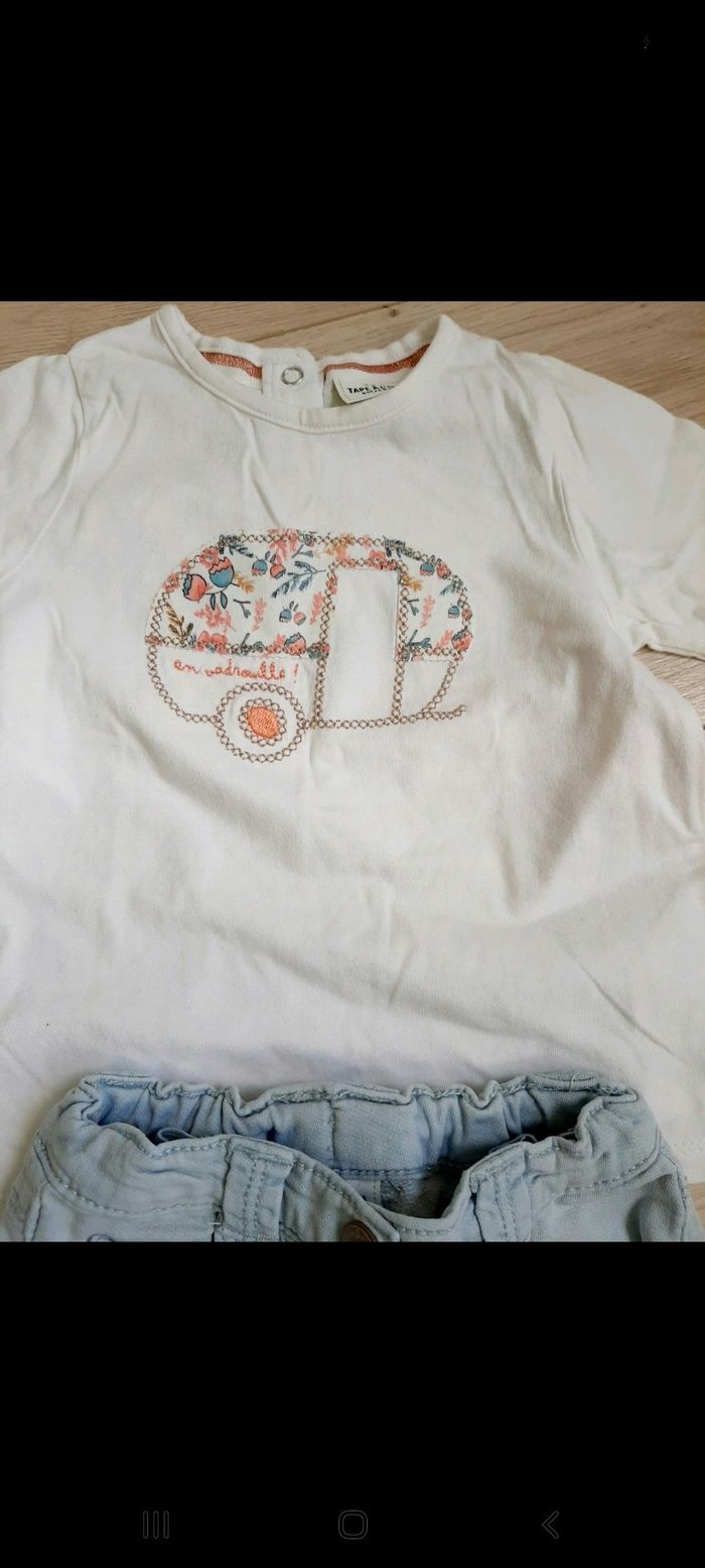 Ensemble jean tee shirt 6 mois - photo numéro 2