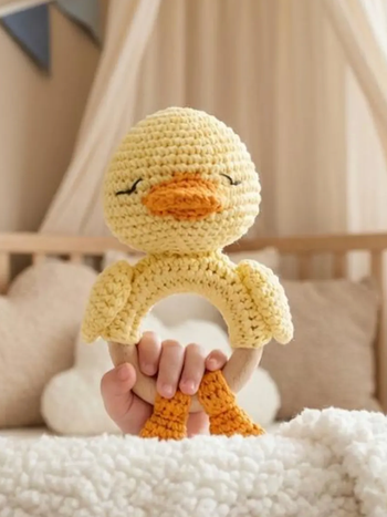 🦆🧶 Hochet canard au crochet 💛✨