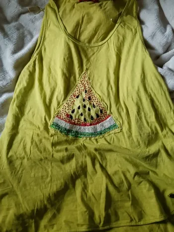 Débardeur EDC esprit M jaune vert pastèque