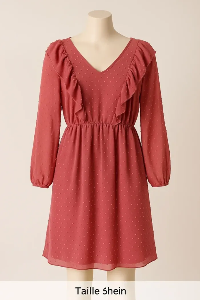 Robe Shein rose à volants – Taille 46