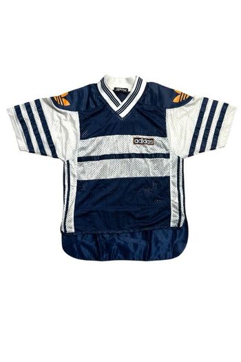 T-shirt maillot maille bleu blanc Adidas 10 ans